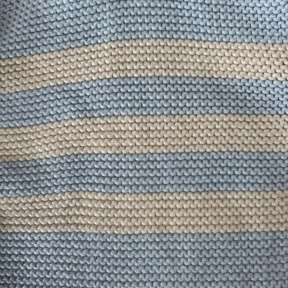 HANNA ANDERSSON Hoodie Cardigan Baby 0-3 50 Organic Cotton Blue Striped Sweater - Picture 6 of 8